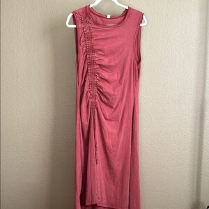 Anthropologie Daily Practice, XL, Ruched Sleeveless Dress, Pink